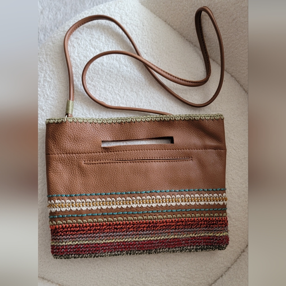 The Sak brand cute colorful hand crocheted crossbody bag